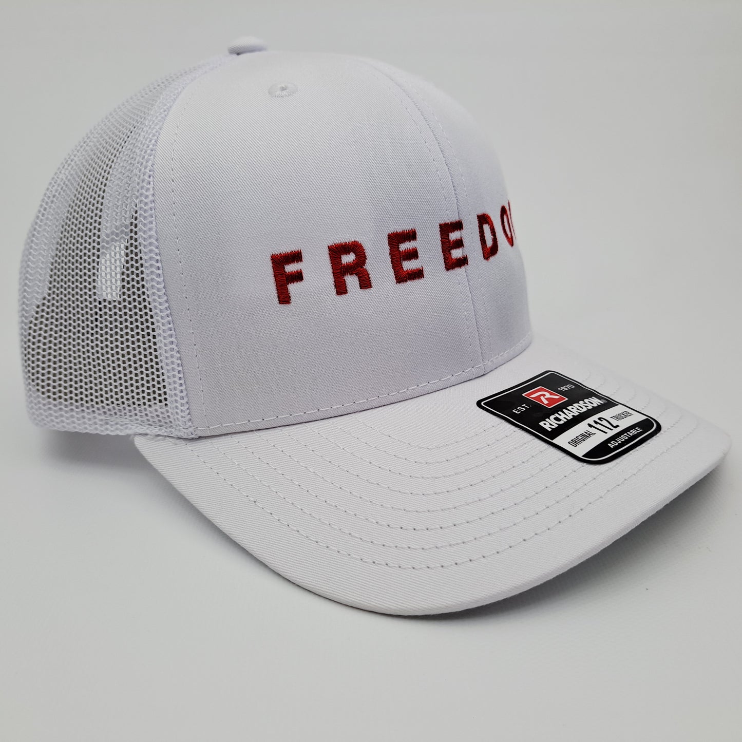 Freedom Charlie Kirk Embroidered Curved Bill Trucker Mesh Snapback Cap