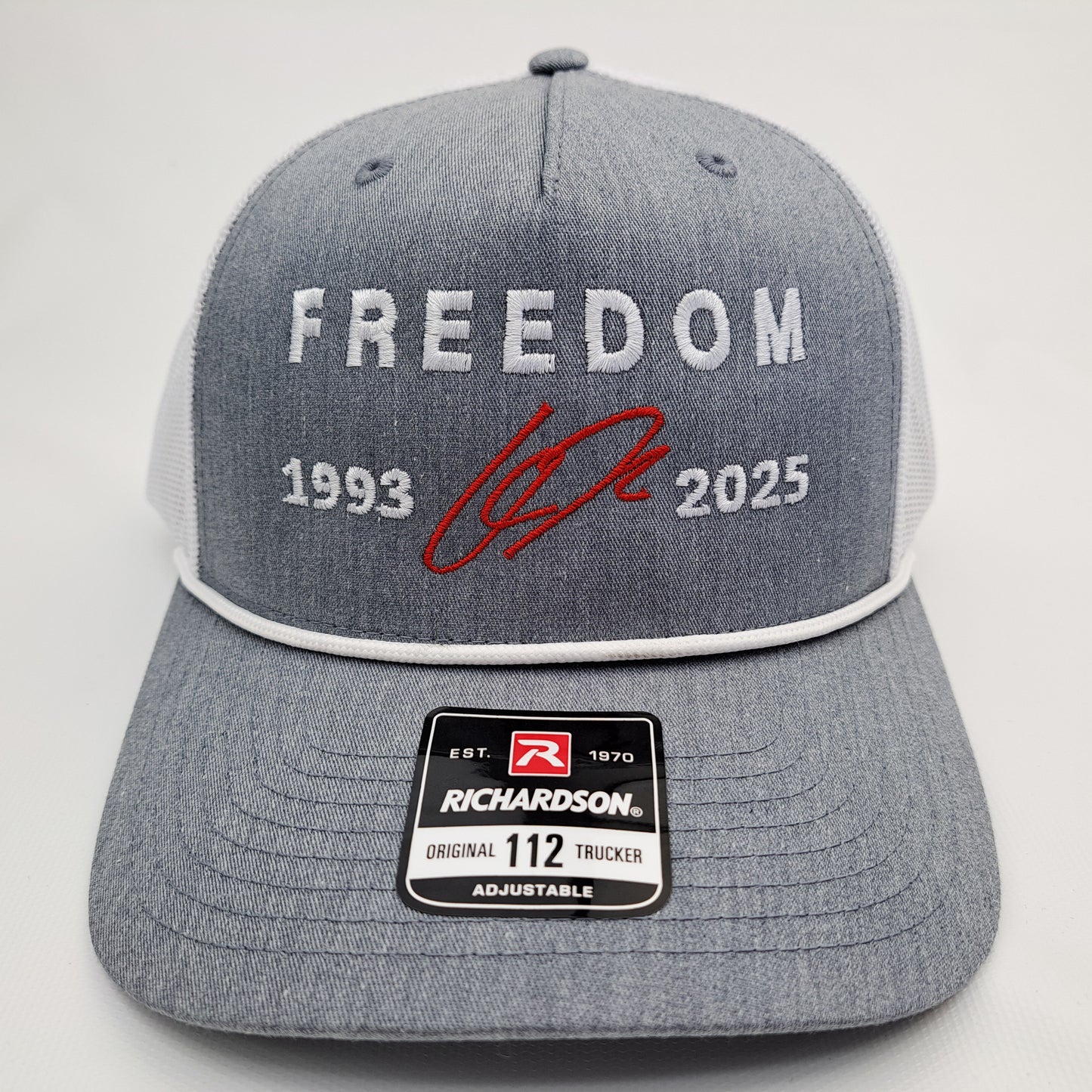 Freedom Charlie Kirk Embroidered Curved Bill Trucker Mesh Snapback Cap