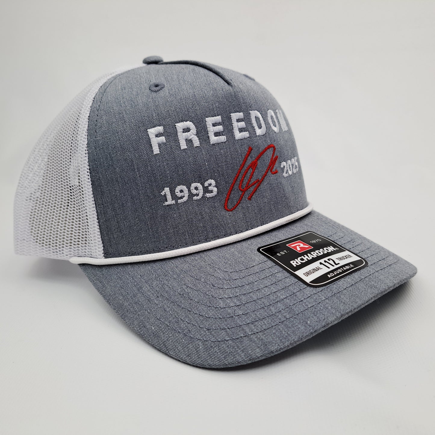 Freedom Charlie Kirk Embroidered Curved Bill Trucker Mesh Snapback Cap