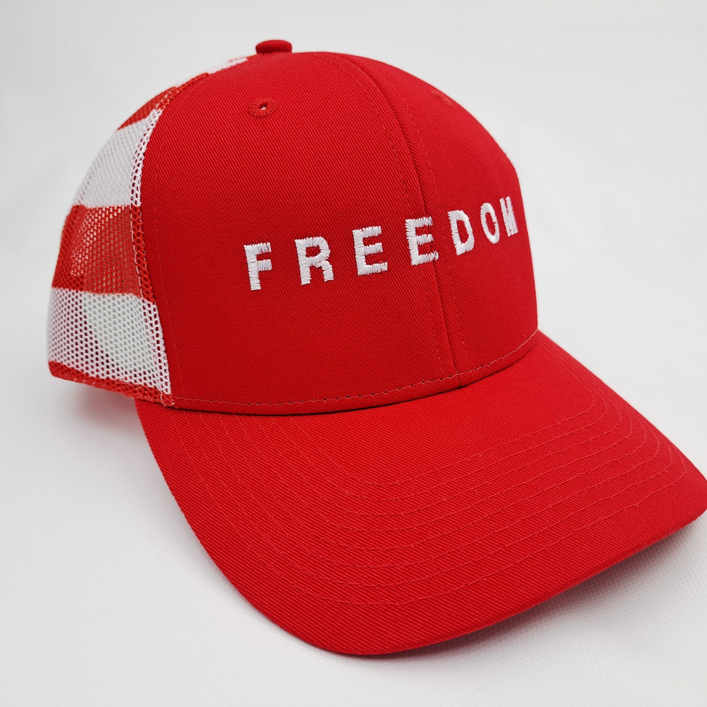 Freedom Charlie Kirk Embroidered Curved Bill Trucker Mesh Snapback Cap