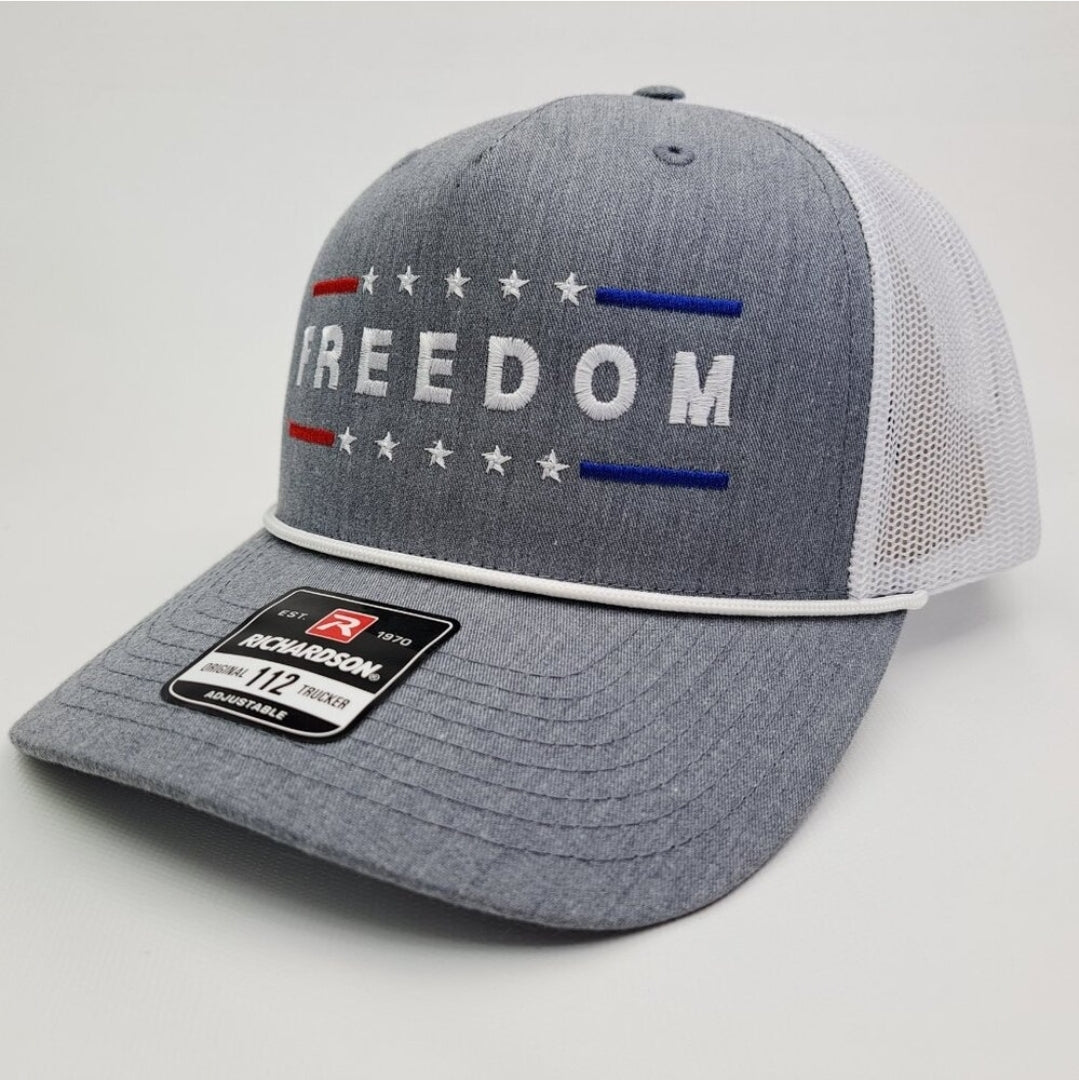 Freedom Charlie Kirk Embroidered Curved Bill Trucker Mesh Snapback Cap