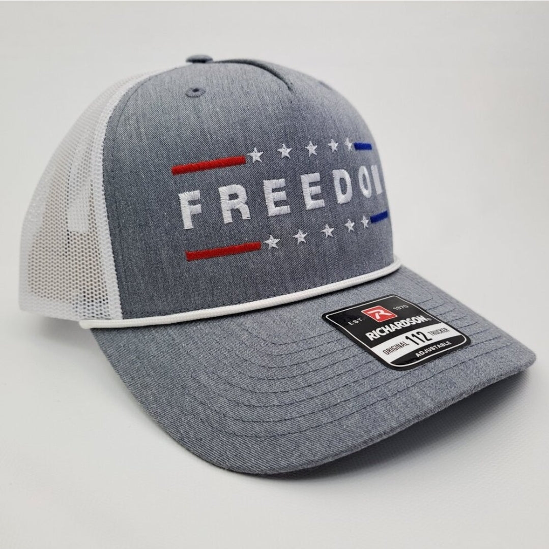 Freedom Charlie Kirk Embroidered Curved Bill Trucker Mesh Snapback Cap
