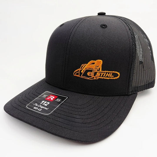 STIHL Chainsaw Richardson 112 Embroidered Cap Hat Mesh Snapback Black