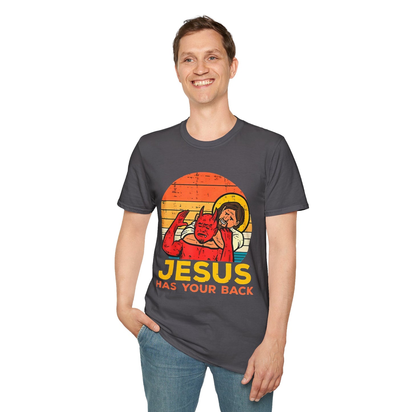 Jesus Has Your Back Unisex Softstyle T-Shirt Religious Christian Wear