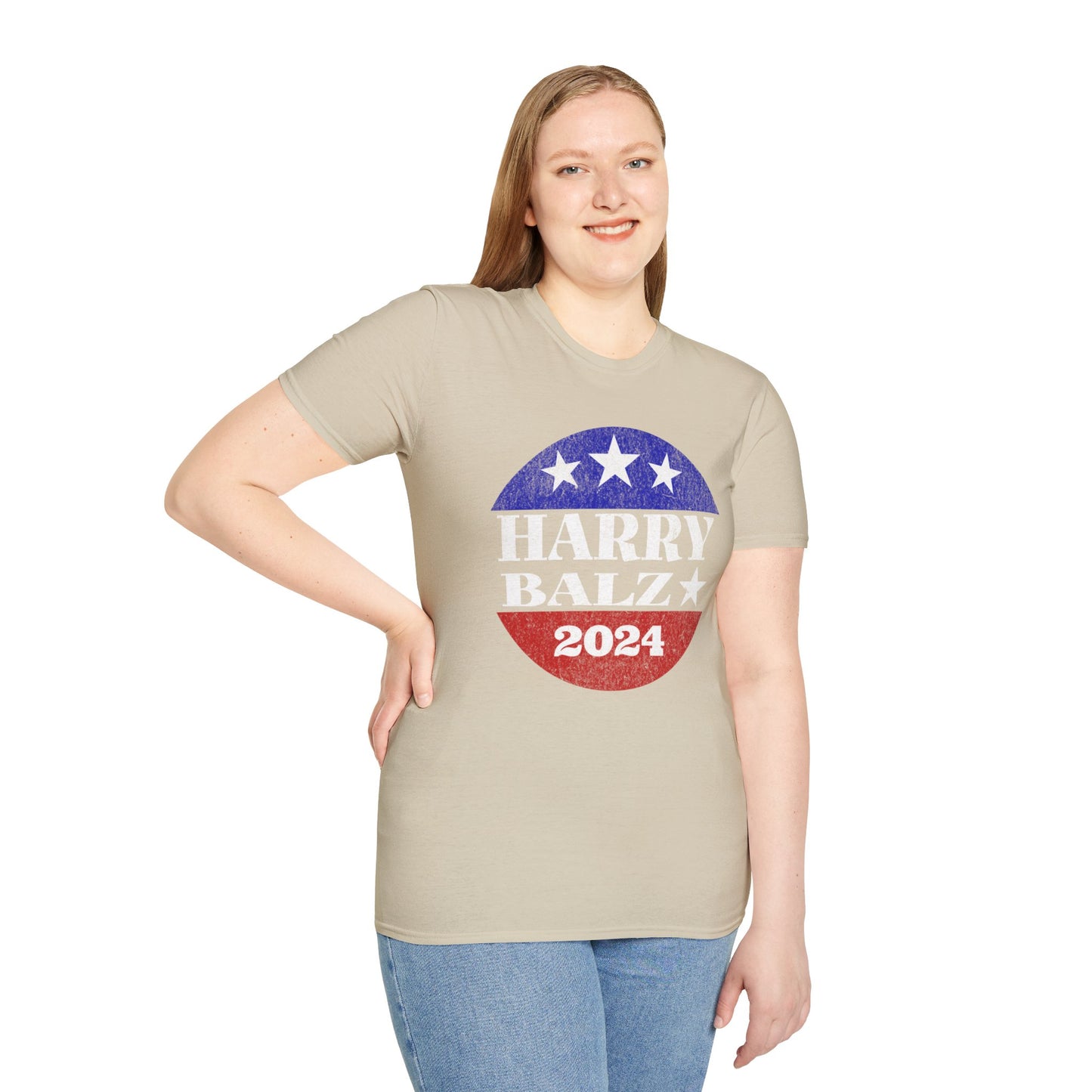 Harry Balz 2024 Election Campaign Unisex Softstyle T-Shirt Harris Walz Spoof