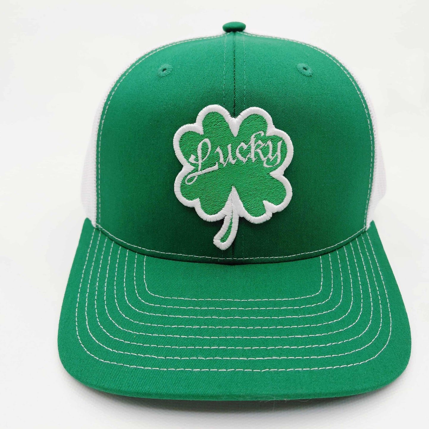 St. Patrick's Day Embroidered Clover Patch Richardson 112 Mesh Snapback