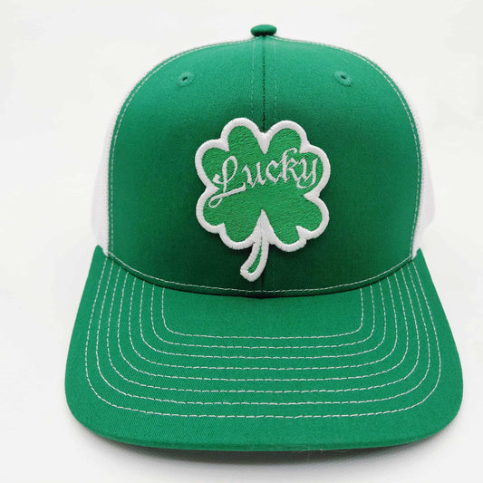 St. Patrick's Day Embroidered Clover Patch Richardson 112 Mesh Snapback