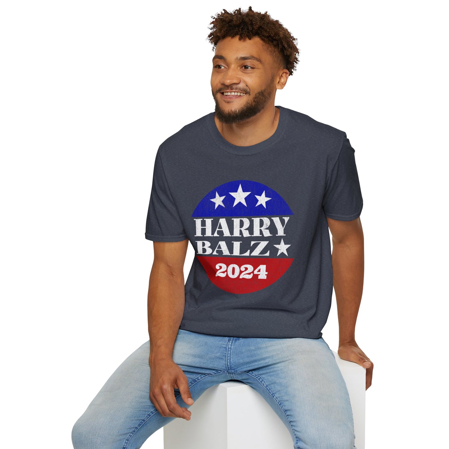 Harry Balz 2024 Election Campaign Unisex Softstyle T-Shirt Harris Walz Spoof