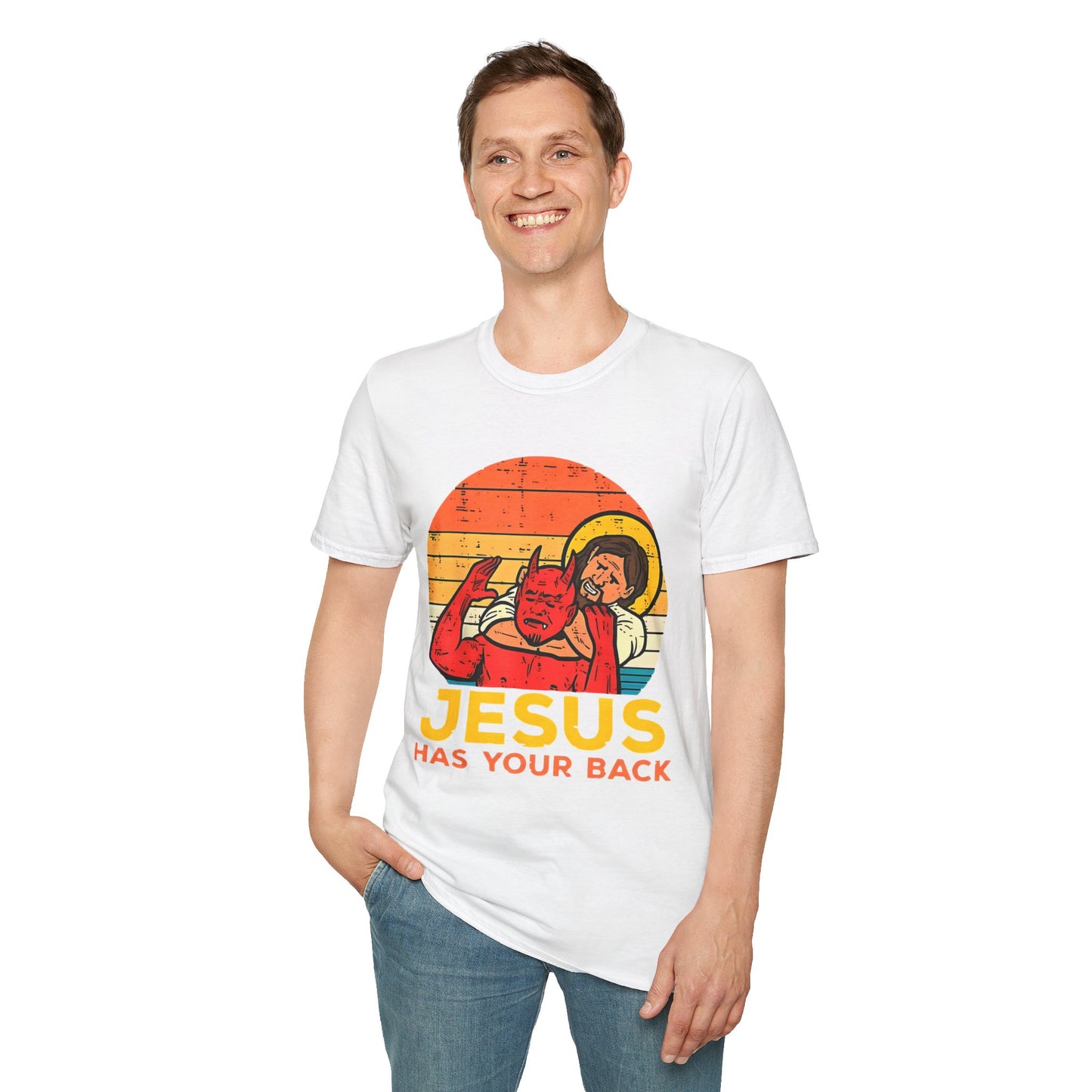 Jesus Has Your Back Unisex Softstyle T-Shirt Religious Christian Wear