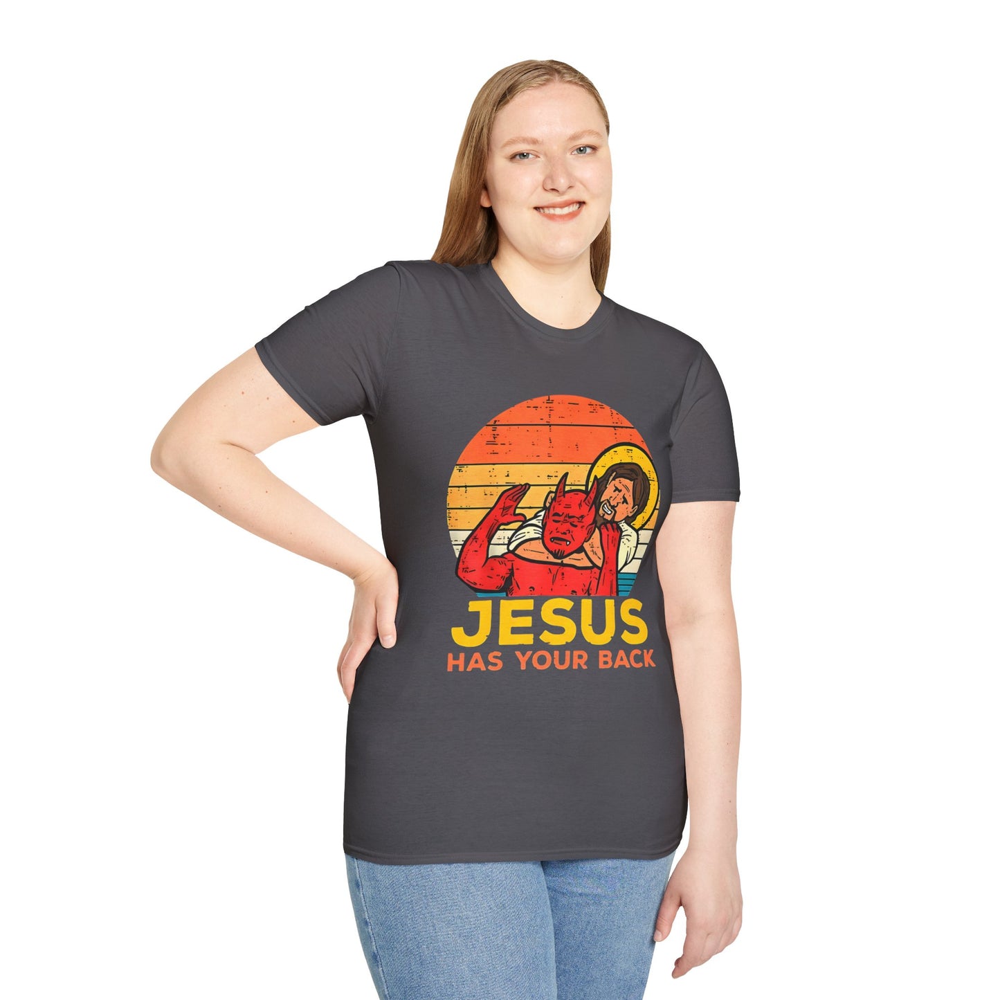 Jesus Has Your Back Unisex Softstyle T-Shirt Religious Christian Wear