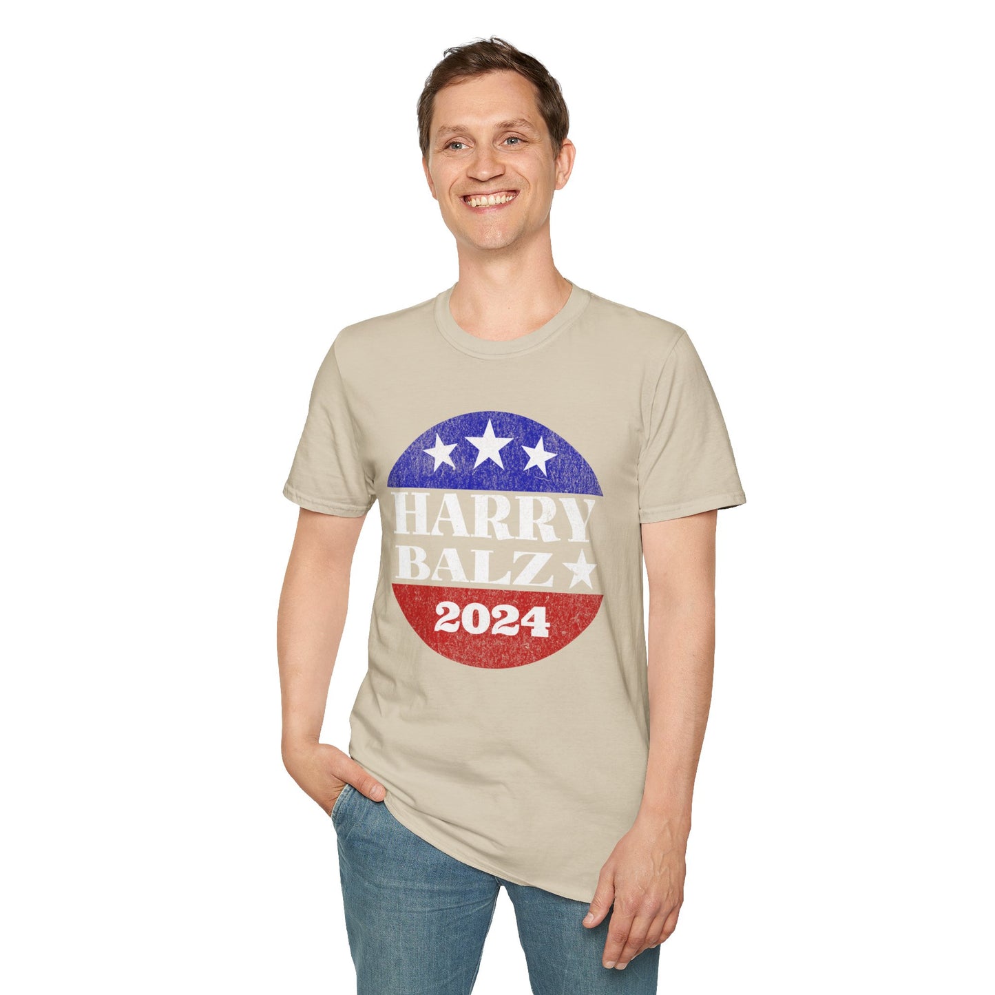 Harry Balz 2024 Election Campaign Unisex Softstyle T-Shirt Harris Walz Spoof