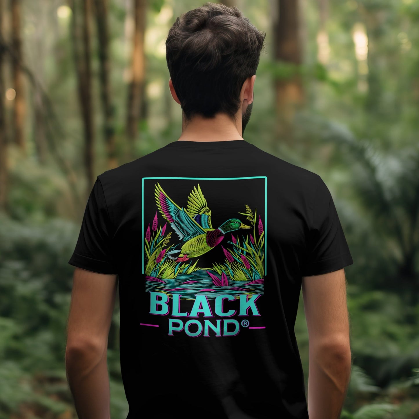 Black Pond "Pond Hopper" Mallard Duck T-shirt Game Bird Hunting Outdoors