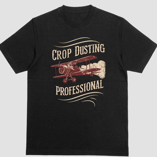 Crop Dusting Professional T-shirt Black Cotton