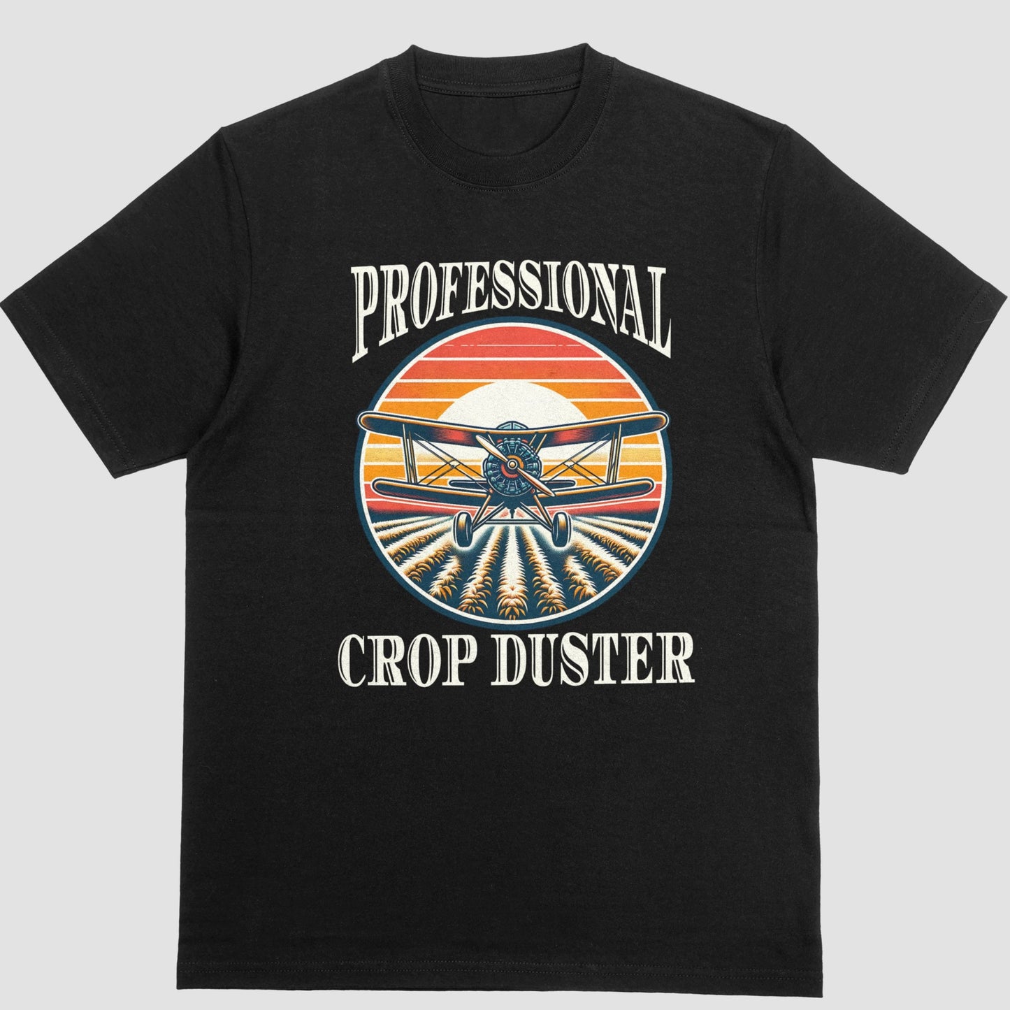 Professional Crop Duster T-shirt Black Cotton