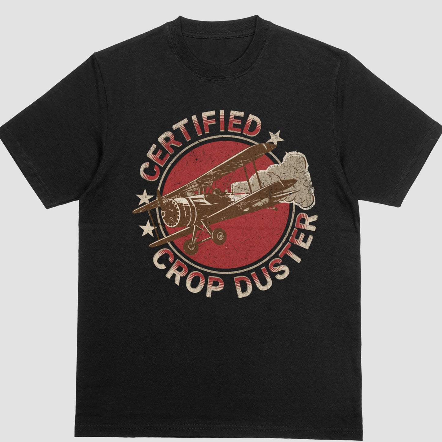 Certified Crop Duster T-shirt Black Cotton