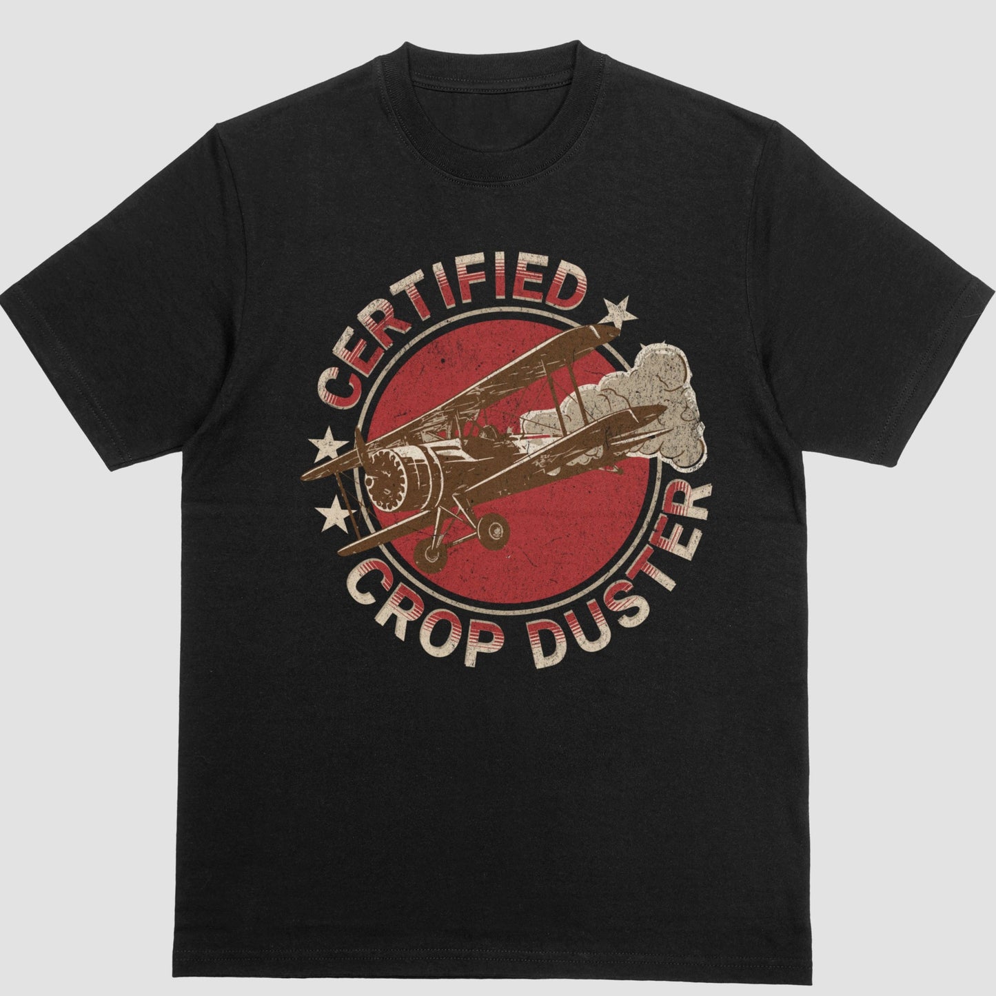 Certified Crop Duster T-shirt Black Cotton