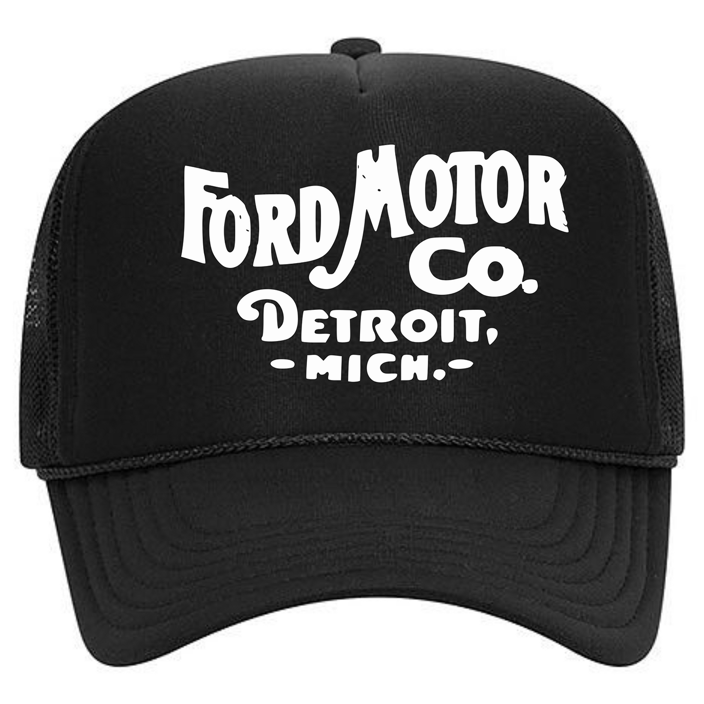 Ford Motor Co.Hat Cap Foam Mesh Trucker Snapback Black