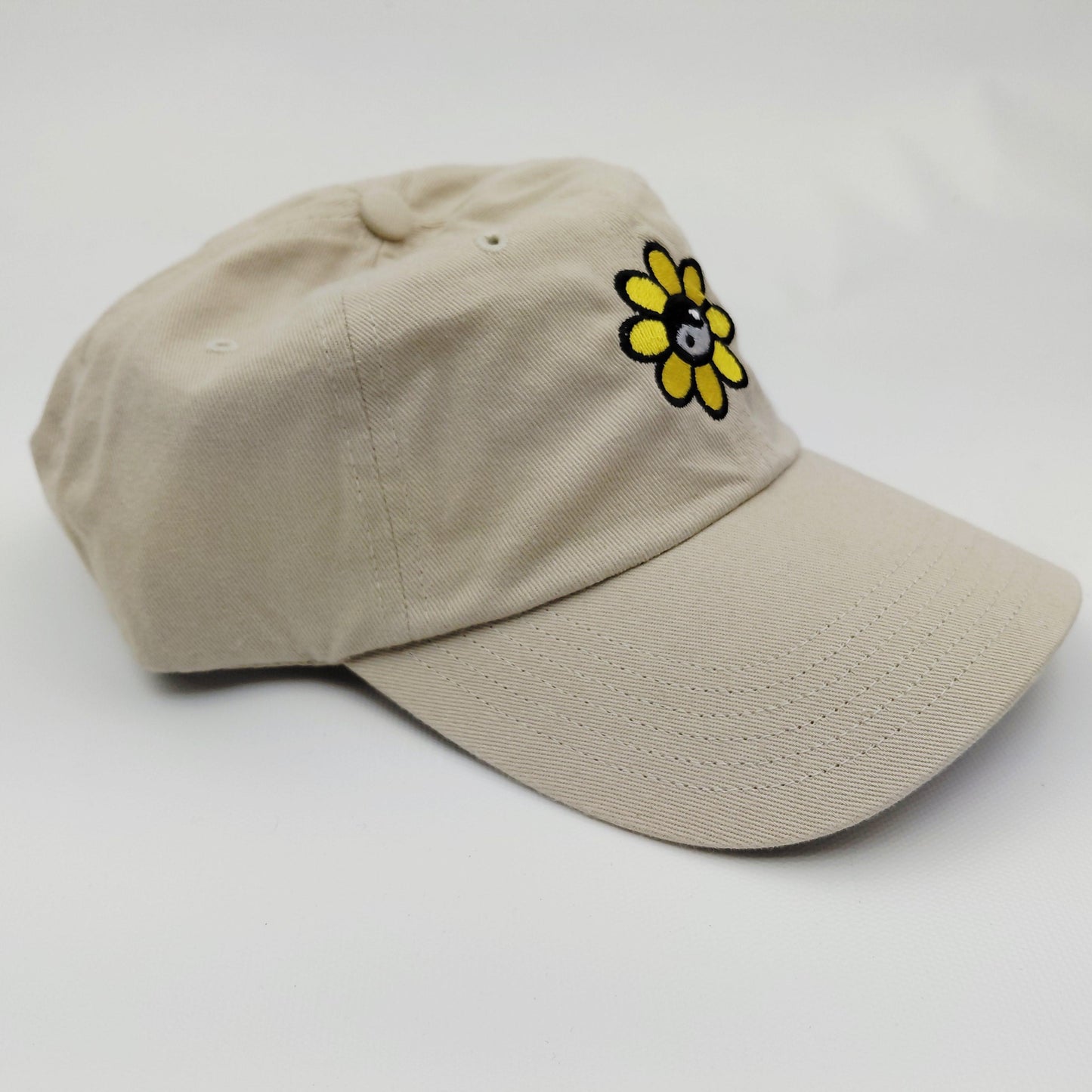 Yin Yang Flower Embroidered Adjustable Cotton Baseball Cap Hat