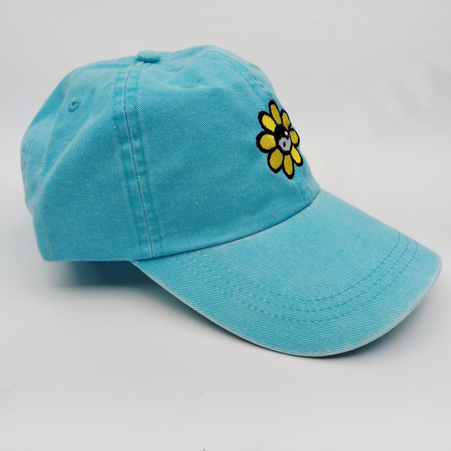 Yin Yang Flower Embroidered Adjustable Cotton Baseball Cap Hat