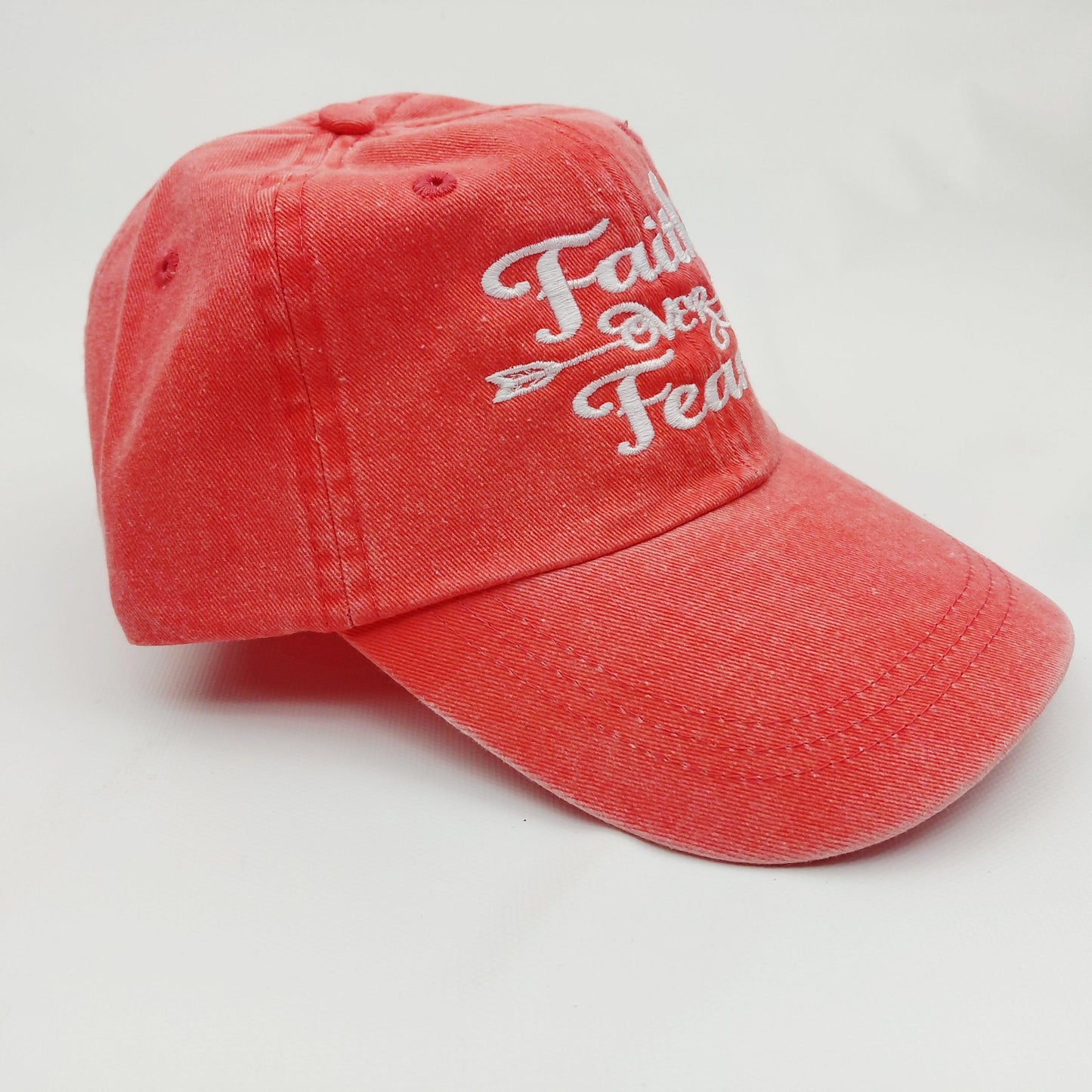 Faith Over Fear Women's Hat Cap Religious Cotton Embroidered
