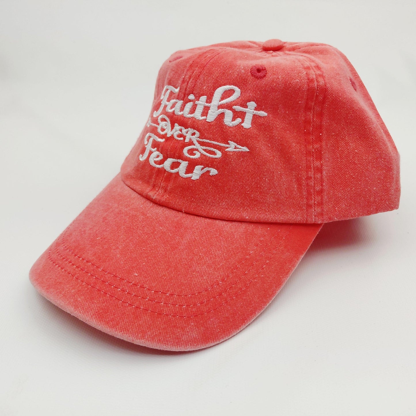 Faith Over Fear Women's Hat Cap Religious Cotton Embroidered