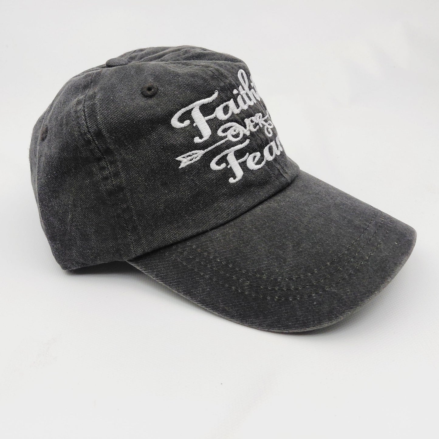 Faith Over Fear Women's Hat Cap Religious Cotton Embroidered