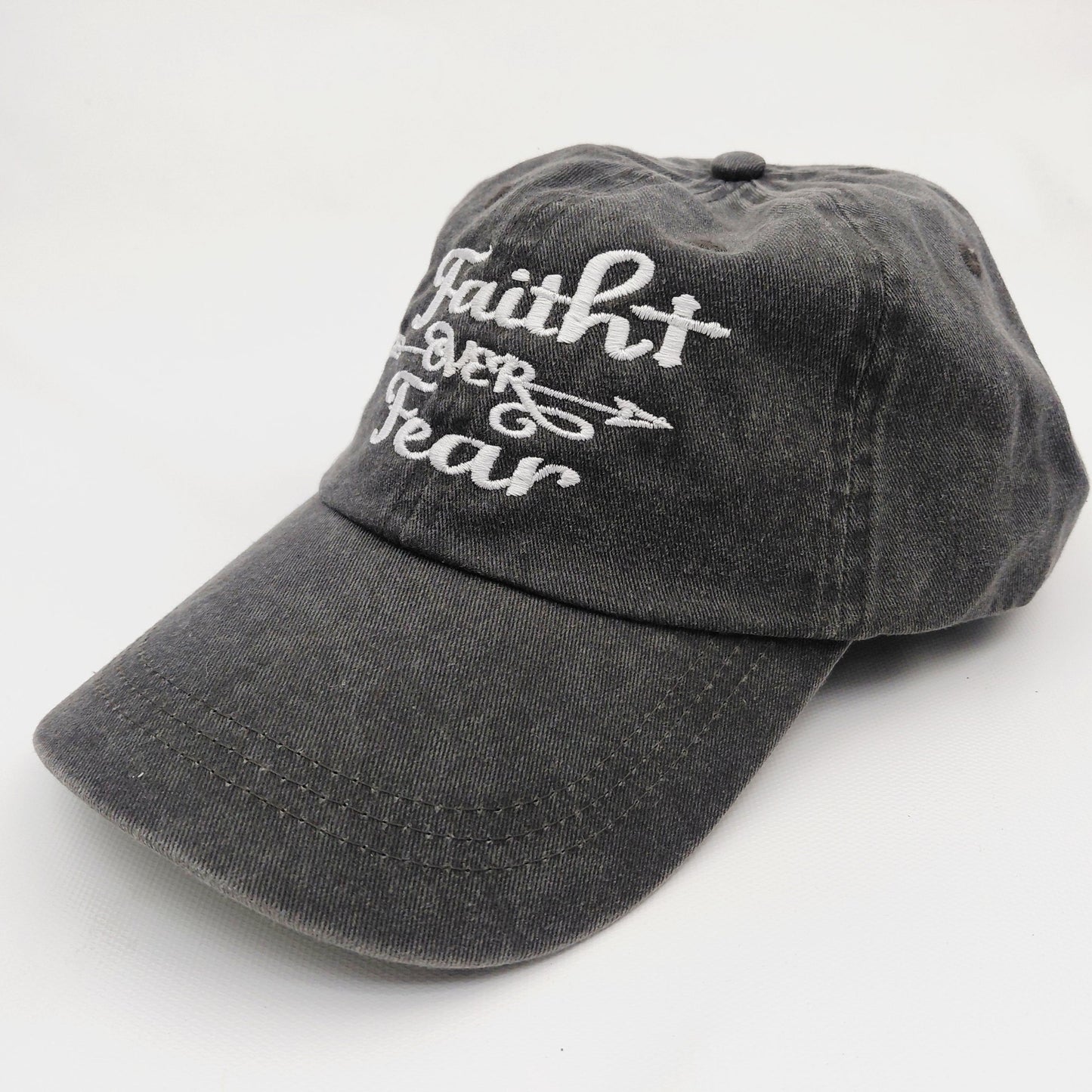 Faith Over Fear Women's Hat Cap Religious Cotton Embroidered