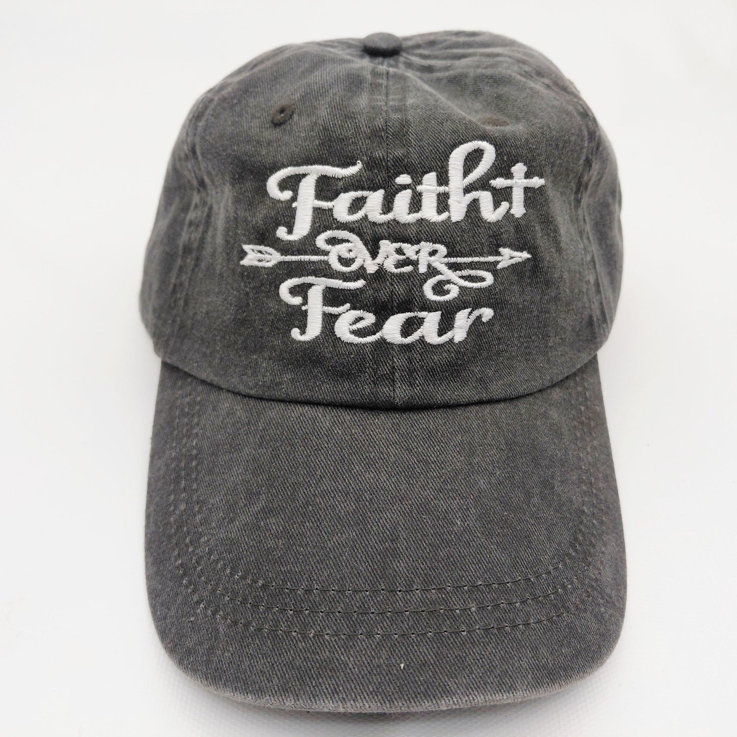 Faith Over Fear Women's Hat Cap Religious Cotton Embroidered
