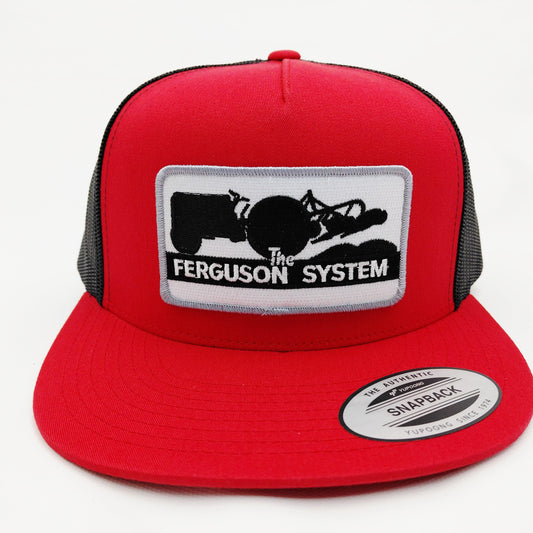 Massey Ferguson Tractors Embroidered Patch Flat Bill Trucker Mesh Snapback Cap