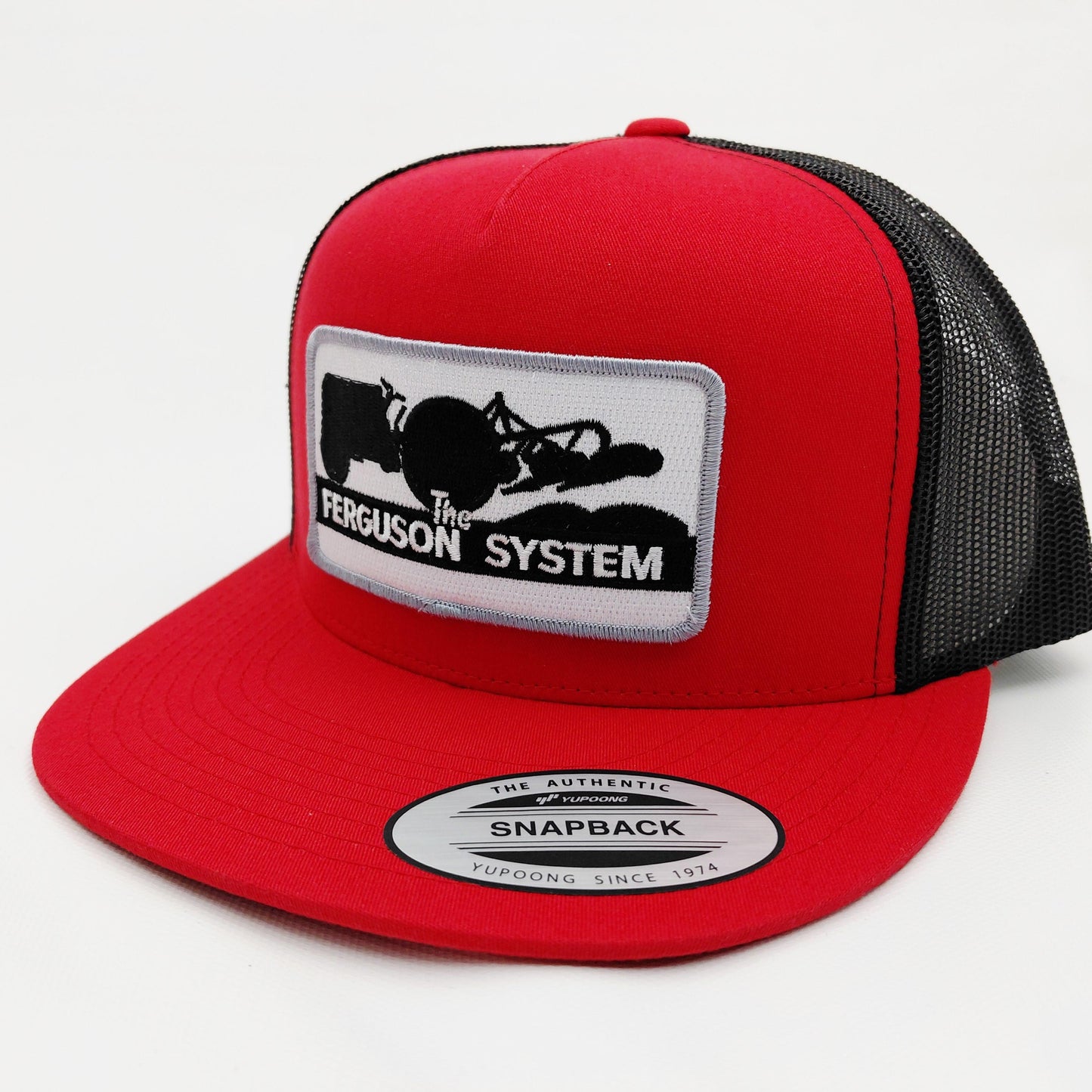 Massey Ferguson Tractors Embroidered Patch Flat Bill Trucker Mesh Snapback Cap