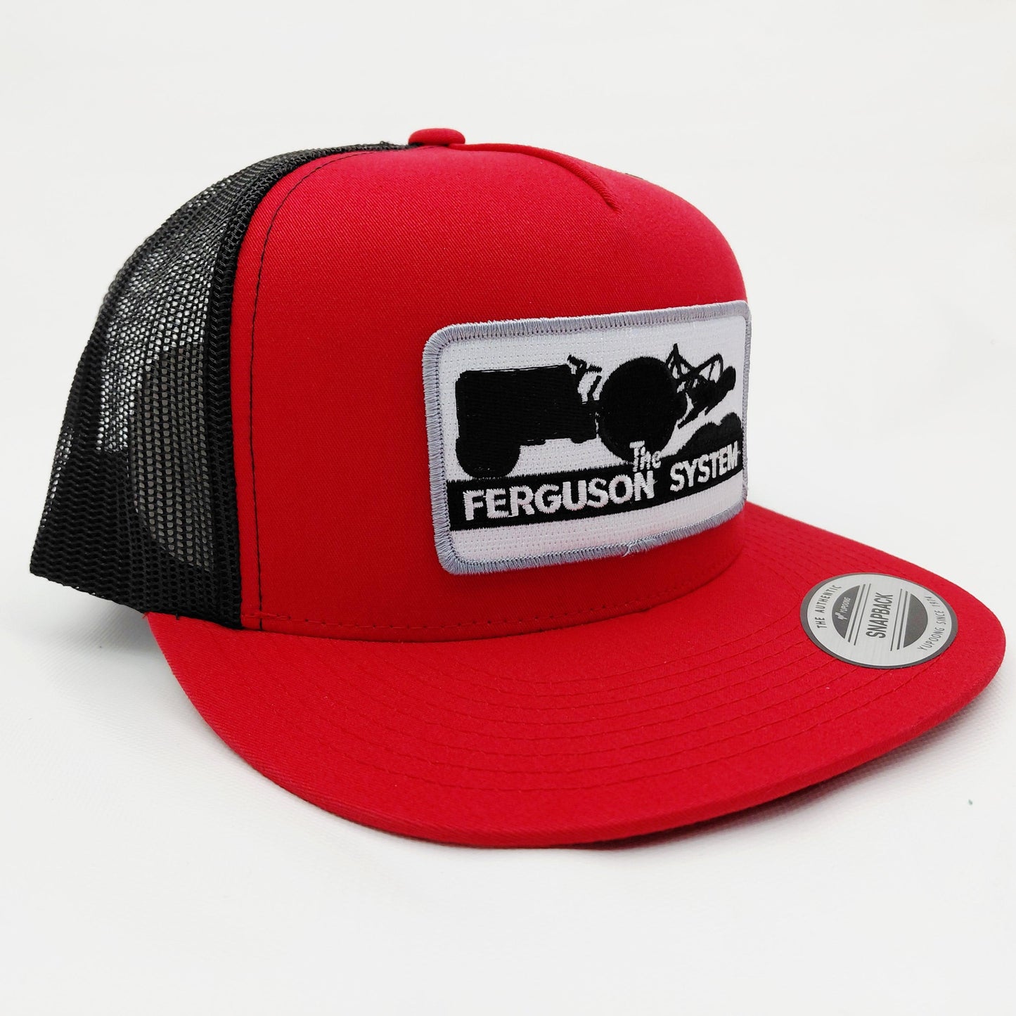 Massey Ferguson Tractors Embroidered Patch Flat Bill Trucker Mesh Snapback Cap