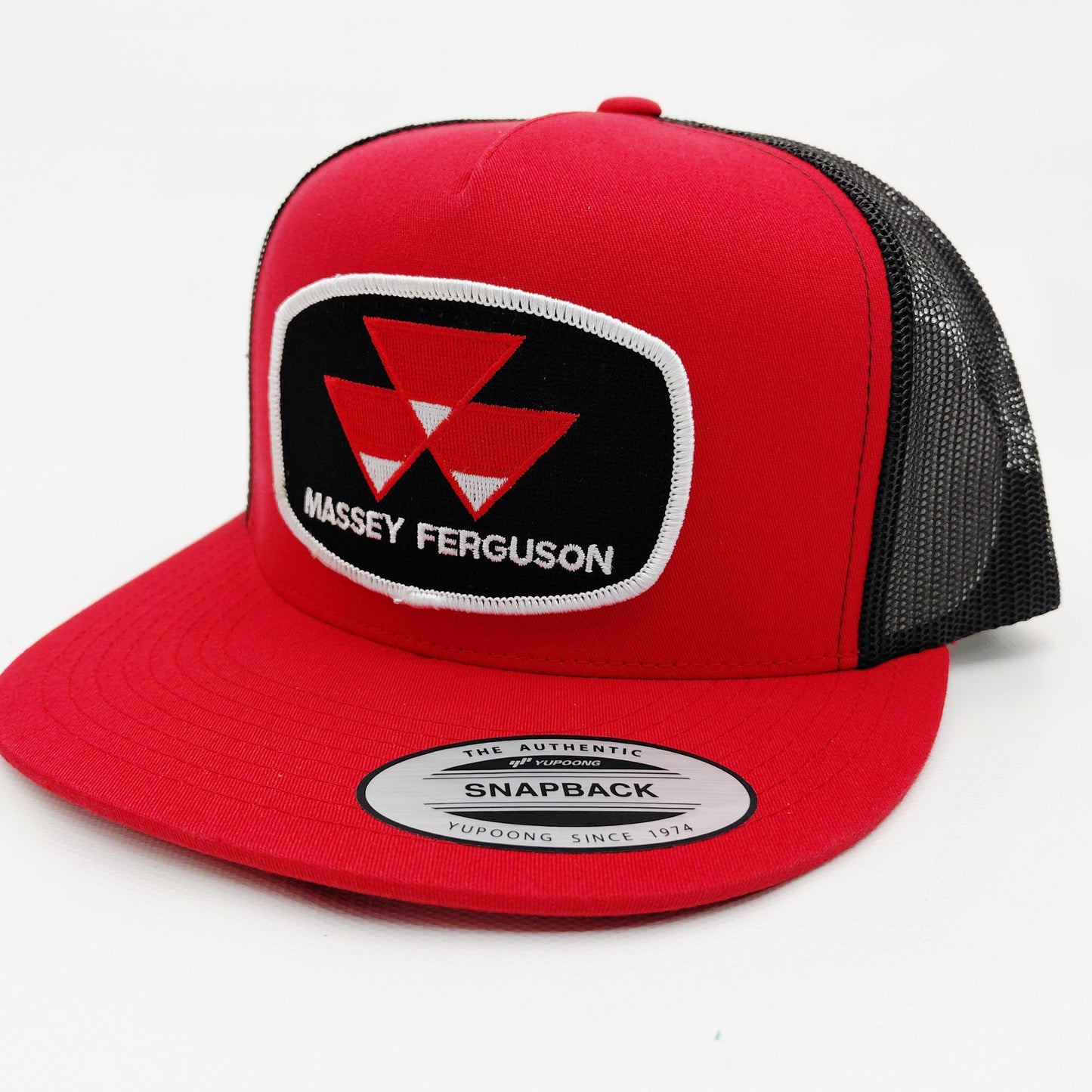 Massey Ferguson Embroidered Patch Flat Bill Trucker Mesh Snapback Cap Hat