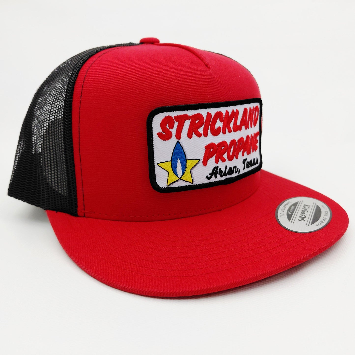 Strickland Propane Embroidered Patch Flat Bill Trucker Mesh Snapback Cap Hat