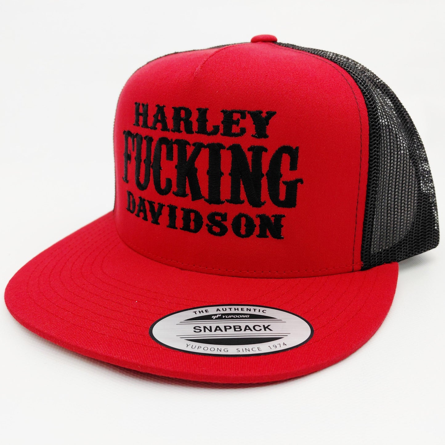HD Harley D Flat Bill Trucker Mesh Snapback Cap Hat
