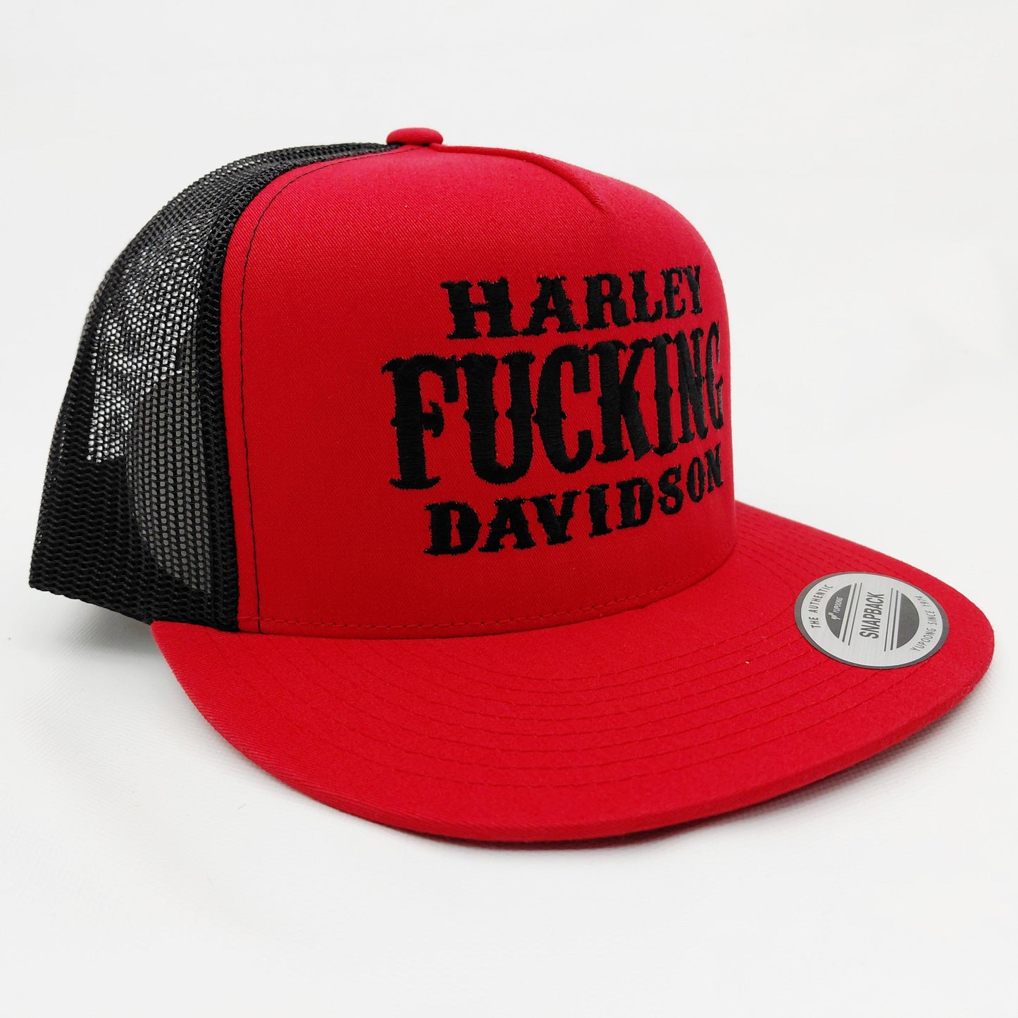 HD Harley D Flat Bill Trucker Mesh Snapback Cap Hat
