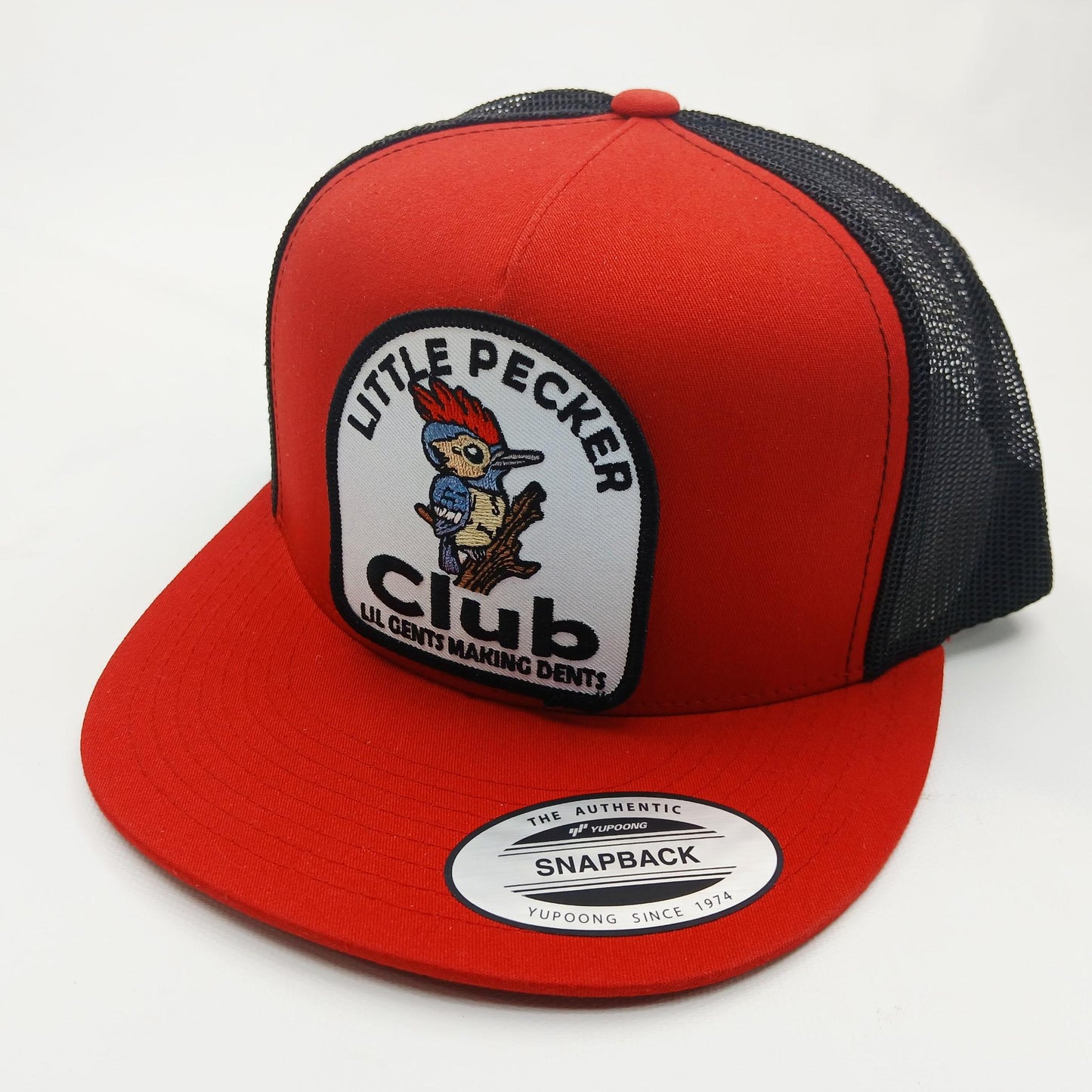 Little Pecker Club Patch Flat Bill Trucker Mesh Snapback Cap
