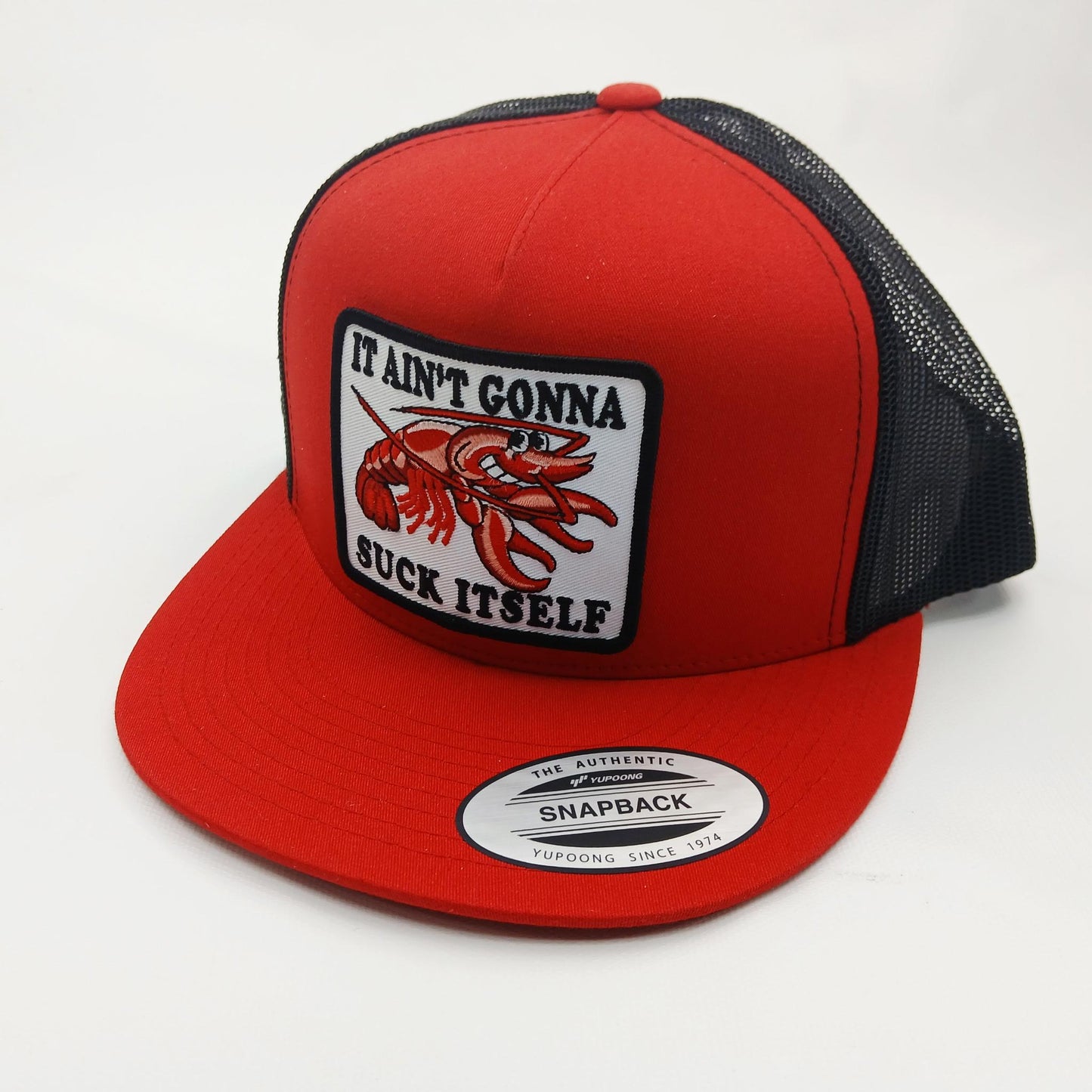 It Ain't Gonna Suck Itself Mesh Snapback Embroidered Cap Hat Red