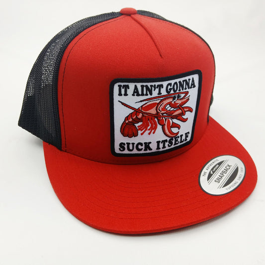 It Ain't Gonna Suck Itself Mesh Snapback Embroidered Cap Hat Red