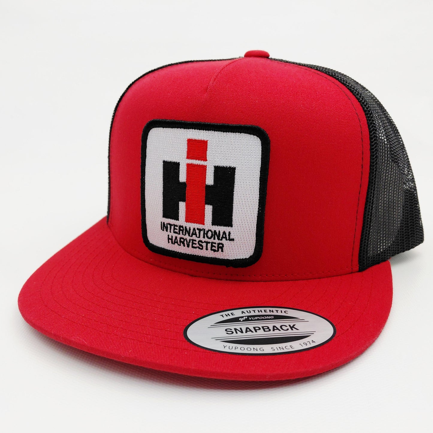 IH International Harvester Embroidered Patch Flat Bill Mesh Snapback Cap Hat