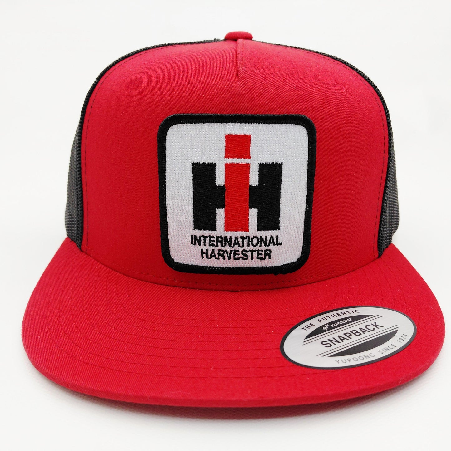 IH International Harvester Embroidered Patch Flat Bill Mesh Snapback Cap Hat