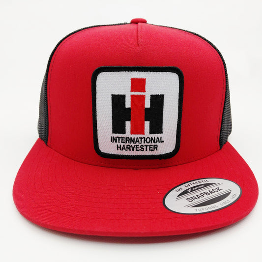 IH International Harvester Embroidered Patch Flat Bill Mesh Snapback Cap Hat