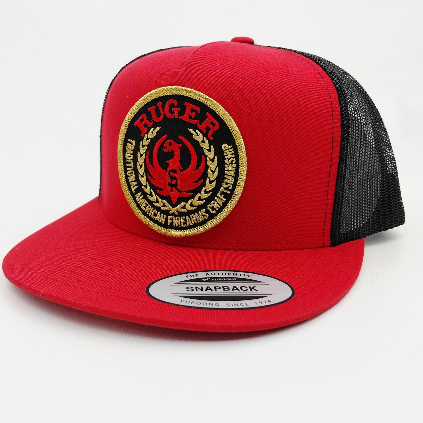 Ruger Embroidered Patch Flat Bill Trucker Mesh Snapback Cap Hat