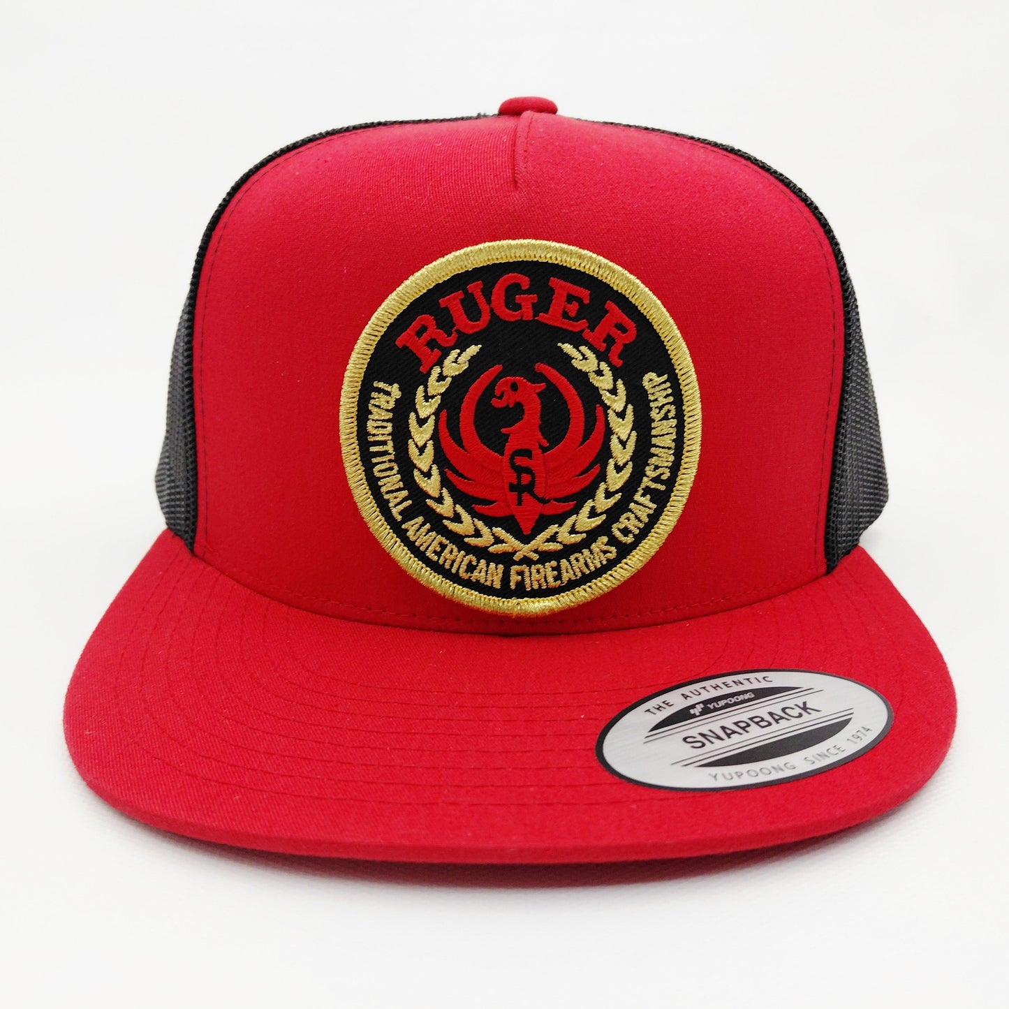 Ruger Embroidered Patch Flat Bill Trucker Mesh Snapback Cap Hat