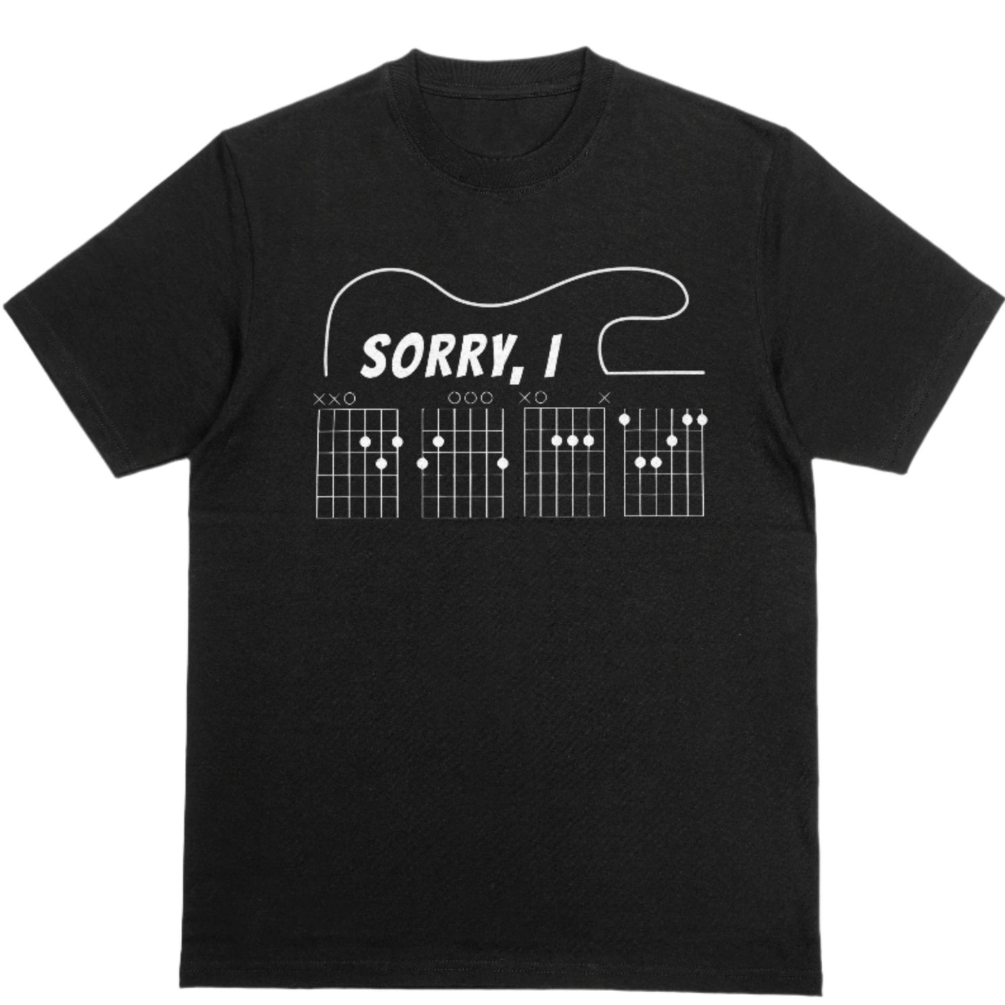 Sorry, I DGAF Guitar Players T-shirt Black Cotton