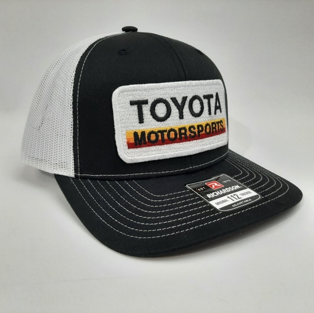 Toyota Motorsports Patch Richardson 112 Trucker Mesh Snapback Cap Hat Black & White