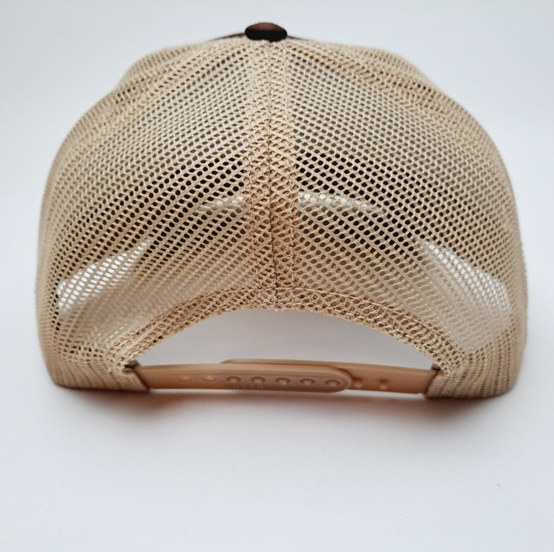 Levi Garrett Embroidered Patch Trucker Mesh Snapback Cap Hat Brown & Tan