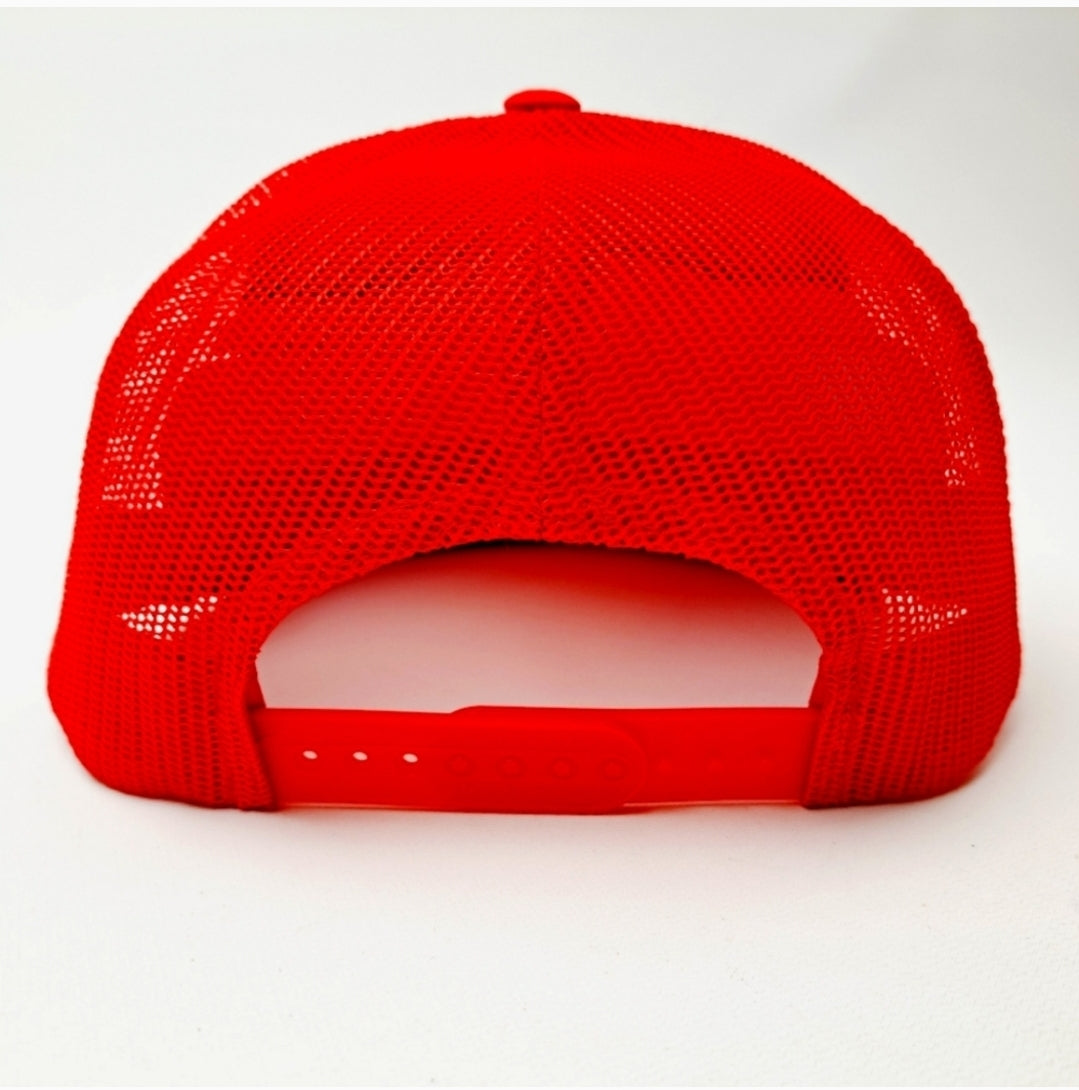 Marlboro Formula 1 Racing Embroidered Flat Bill Trucker Mesh Snapback Cap Hat Red