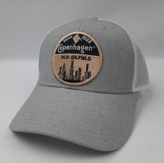 Tobacco Snuff Dip Embroidered Patch Curved Bill Trucker Mesh Snapback Cap Hat Heather Gray
