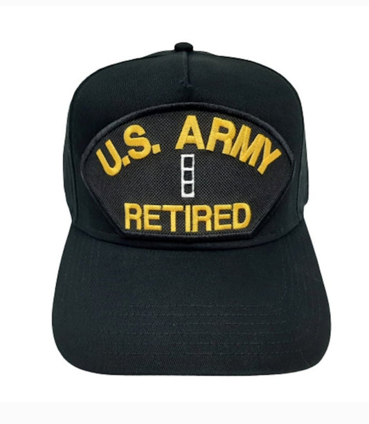 US ARMY RETIRED CHIEF WARRANT OFFICER 3 CW3 Embroidered Hat Baseball Cap Adjustable Black