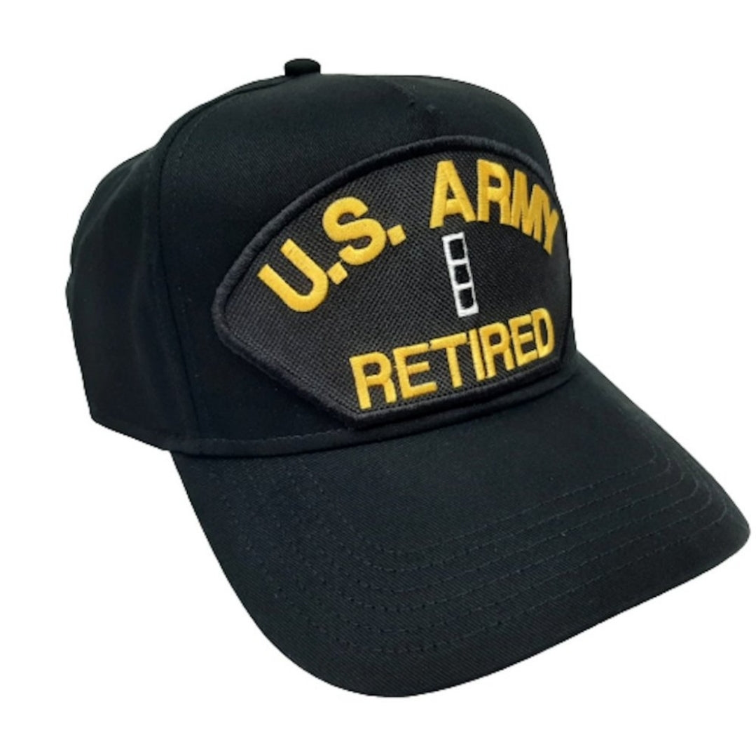 US ARMY RETIRED CHIEF WARRANT OFFICER 3 CW3 Embroidered Hat Baseball Cap Adjustable Black